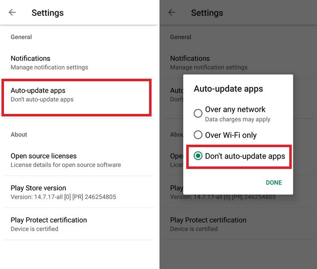 Disable Google Play Updates