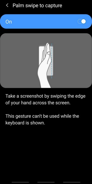 Enabled the Palm Swipe to Capture feature on your Samsung Galaxy S10