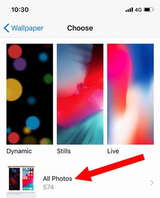 Select the wallpaper and tap set to display it