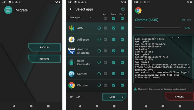 Миграция — корневое приложение