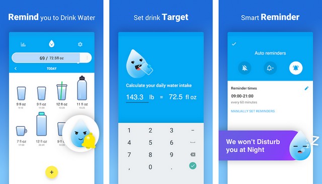 Напоминание о питье воды от Leap Fitness