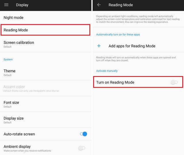 Reading Mode on the OnePlus 5