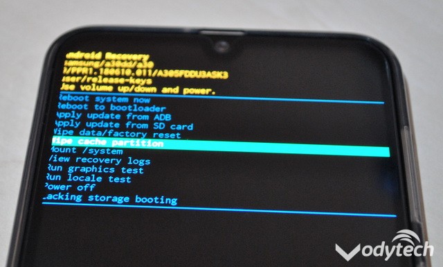 Wipe Cache Partition on Samsung Galaxy A20
