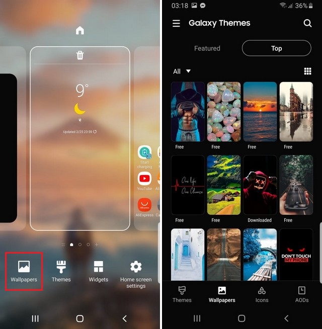 Change Wallpaper on the Samsung Galaxy S9 from Home Screen
