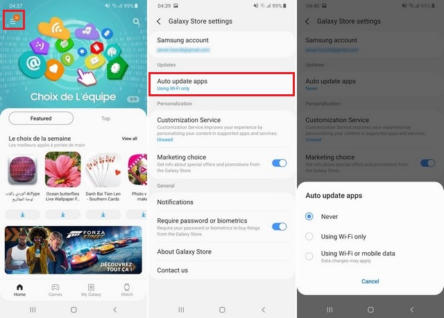 Disable Galaxy S8 Automatic App Updates via Galaxy Apps