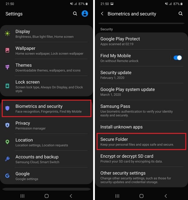 How to setup the Private Mode on Samsung Galaxy S9