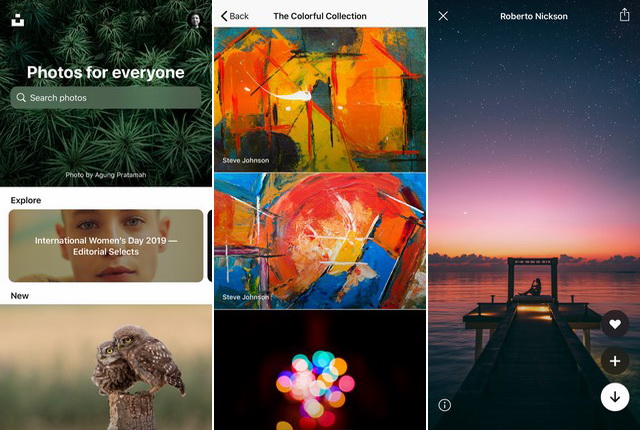 Unsplash - приложение для обоев
