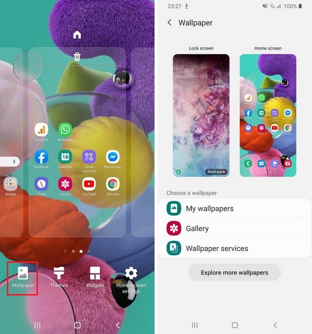 How to change Wallpaper via Home Screen