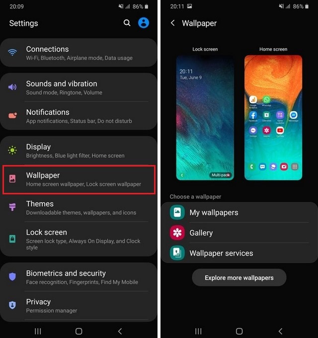  How to Change  Wallpaper  on Samsung  Galaxy A20  VodyTech