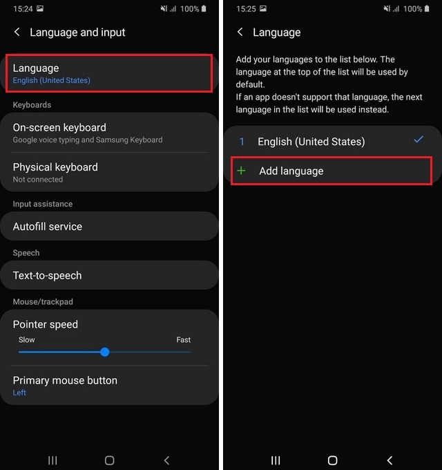 Add language on Samsung A71