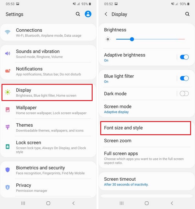 Change Fonts on Samsung Galaxy A90