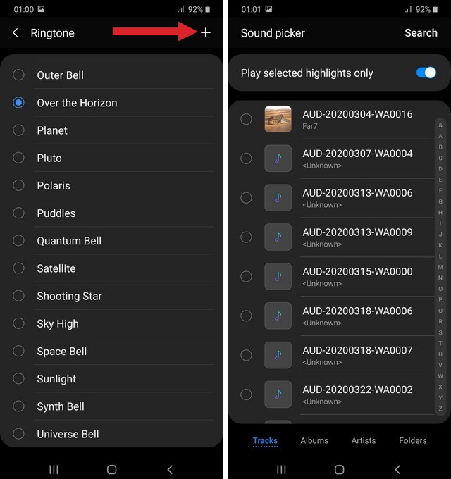 Ringtone on Samsung Galaxy A71