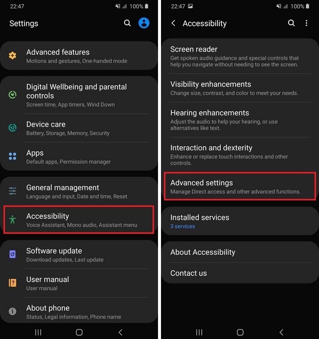 Advanced Settings in Samsung Galaxy M21