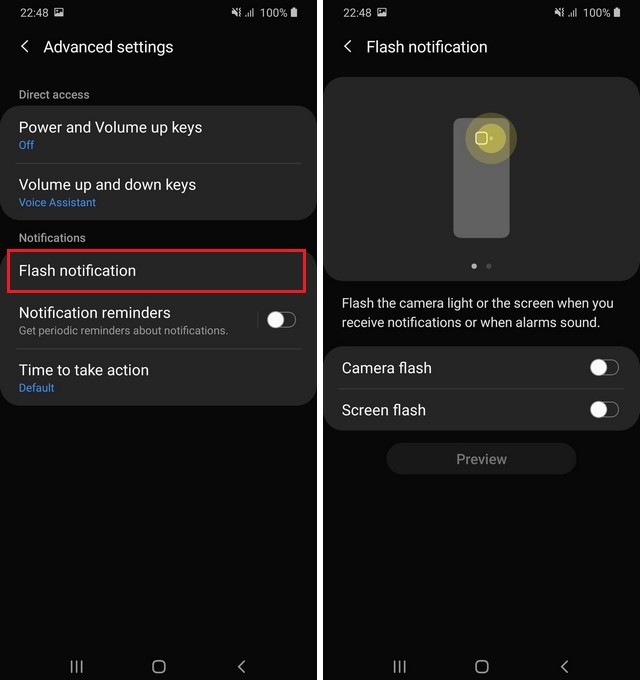 Enable Flash Notifications on Samsung Galaxy M21