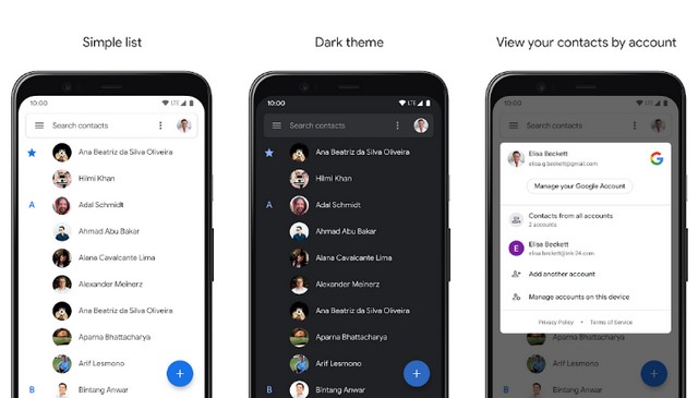 Контакты от Google — лучшее приложение для резервного копирования контактов
