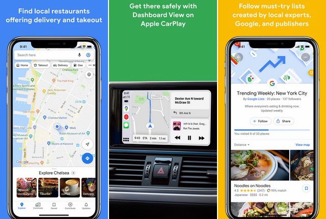 Google Maps - Best Apple CarPlay App