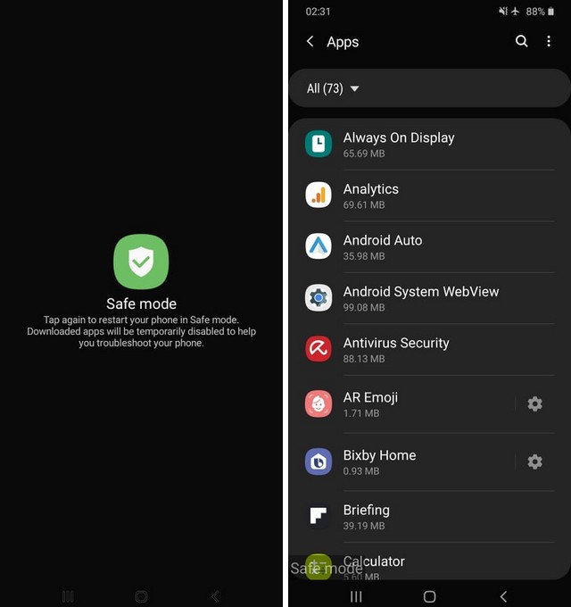 Enable the Safe Mode on your Smartphone