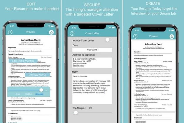 resume builder on iphone resume builder on iphone