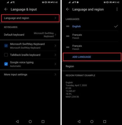 huawei watch 2 language settings