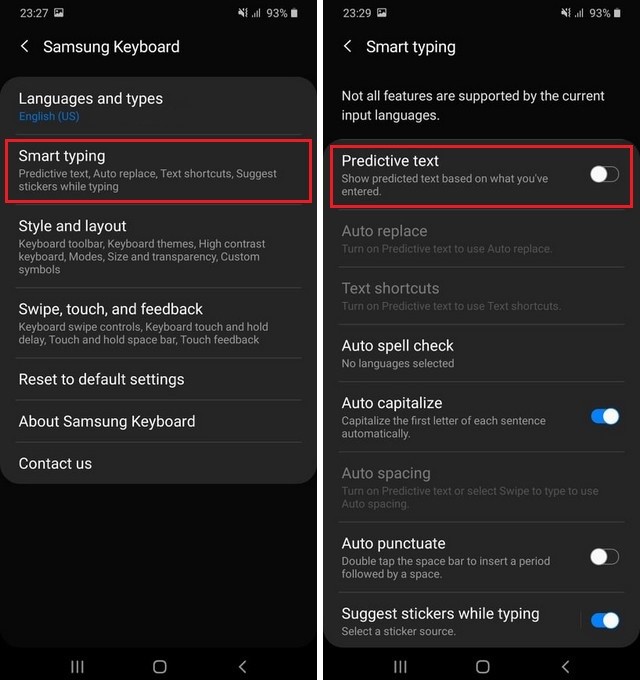 Disable Autocorrect on Samsung Galaxy F41