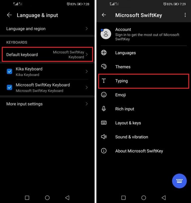 Turn Off Autocorrect on Huawei P30 Pro