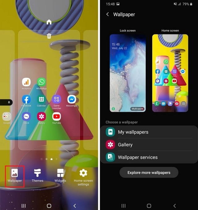 Change Wallpaper from Home Screen in Samsung A12
