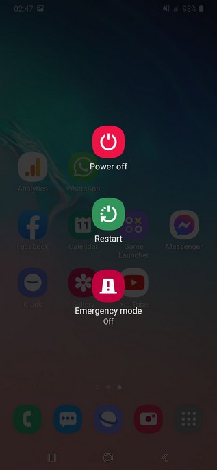 Power Off or Restart Your Samsung Galaxy A90