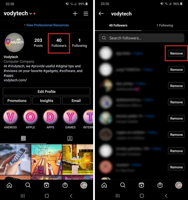 Remove Followers on Instagram Account