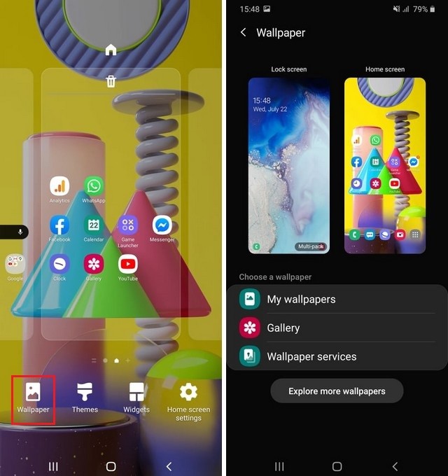 Change the wallpaper on Samsung Devices