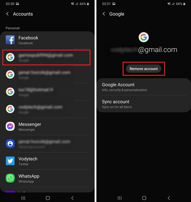 Remove a Google Account from a Samsung Phone