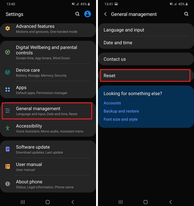 Resetting the network settings of your Galaxy Note 20