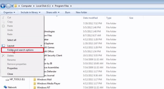 Show Hidden Files and Folders on Windows 7