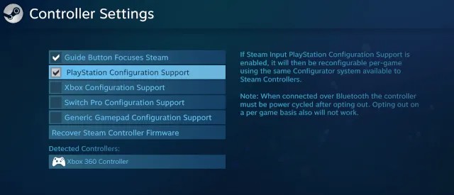 PlayStation Configuration Support