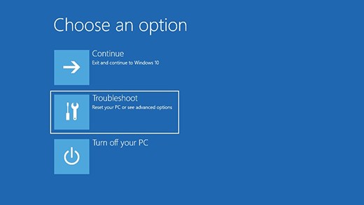 Troubleshoot section