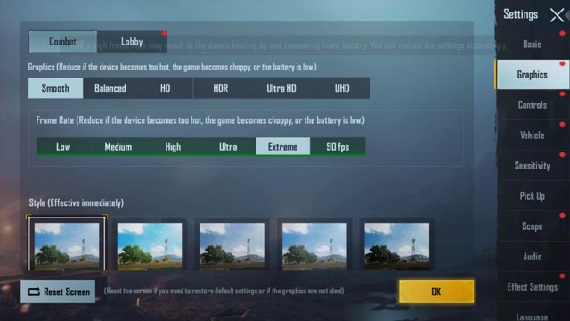 Change Game Settings on PUBG Mobile