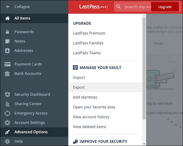 How to Export your LastPass Data from LastPass