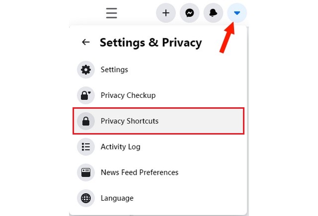 Privacy Shortcuts Facebook