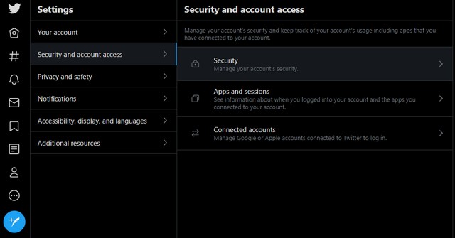 Security and Account Access Twitter