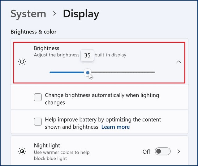 Change Screen Brightness