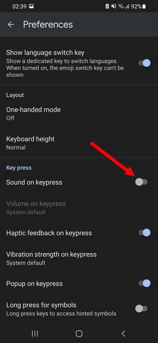 How to Turn off the Keyboard's Sound on Gboard