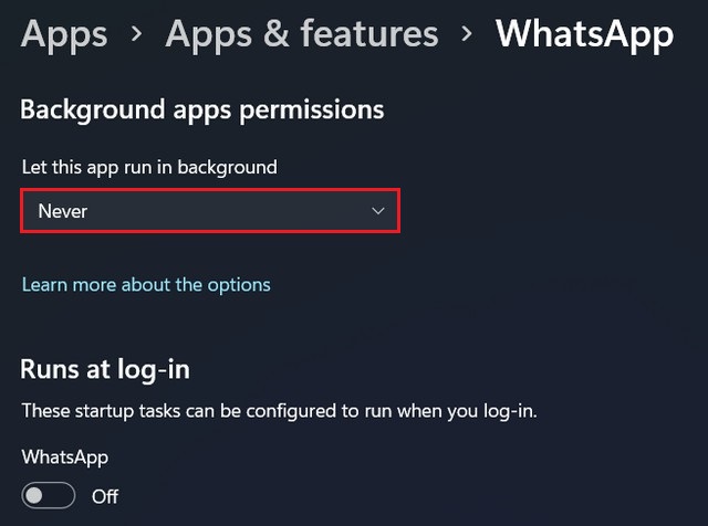 Disable background apps on Windows 11