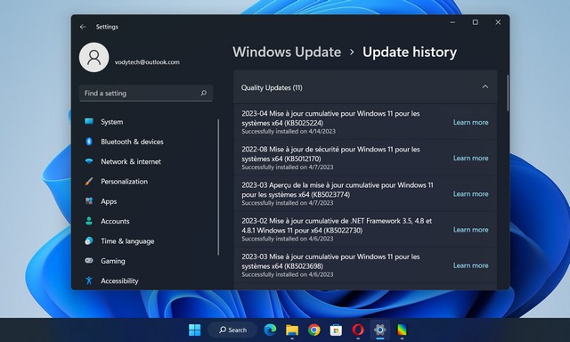 How to view update history on Windows 11