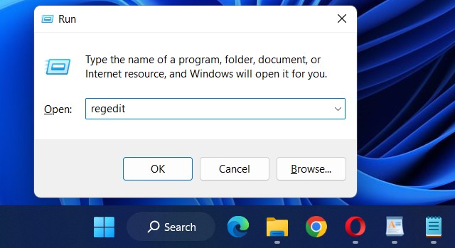 Open the Run dialog box