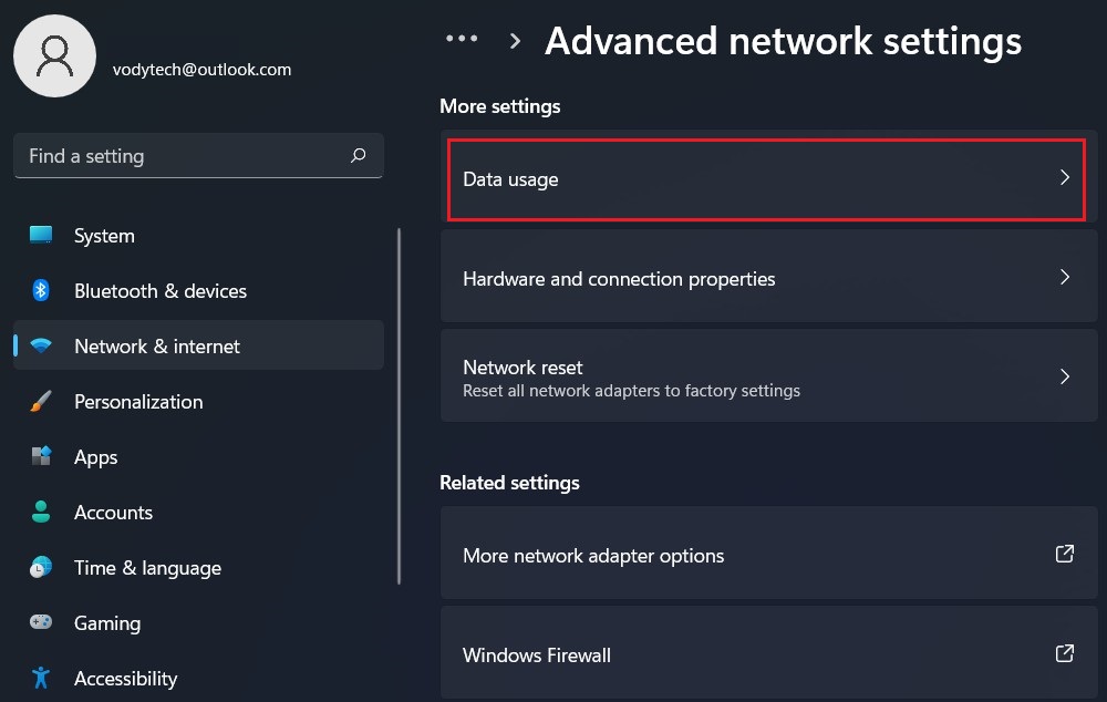 Advanced network settings