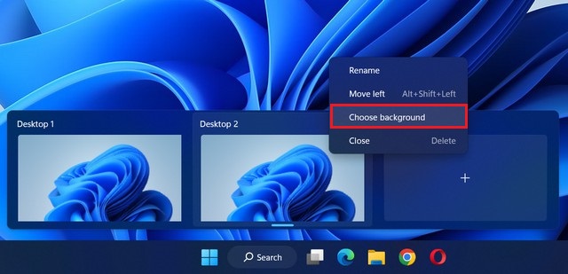 Change the background image of a virtual desktop