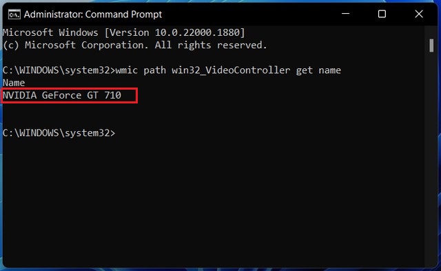 Check Your Graphics Card on Windows 11 From Command Prompt