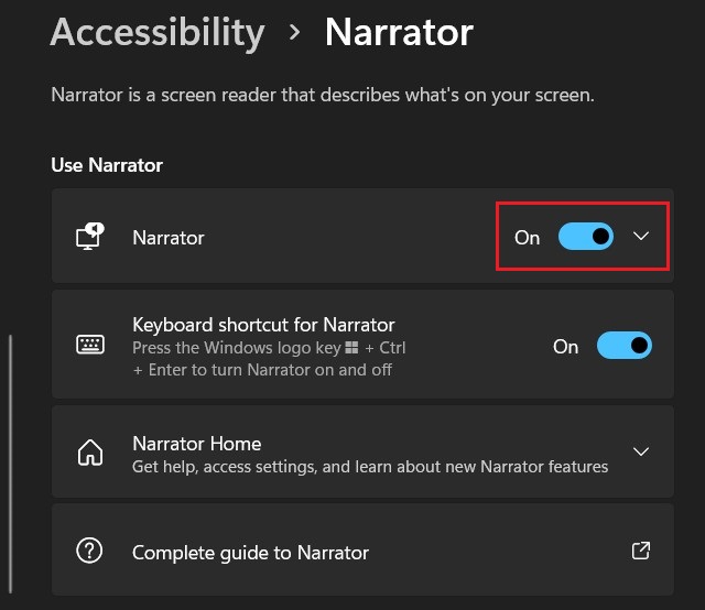 How to Enable Narrator in Windows 11