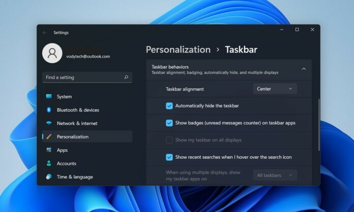 How to Enable or Disable Auto Hide Taskbar in Windows 11
