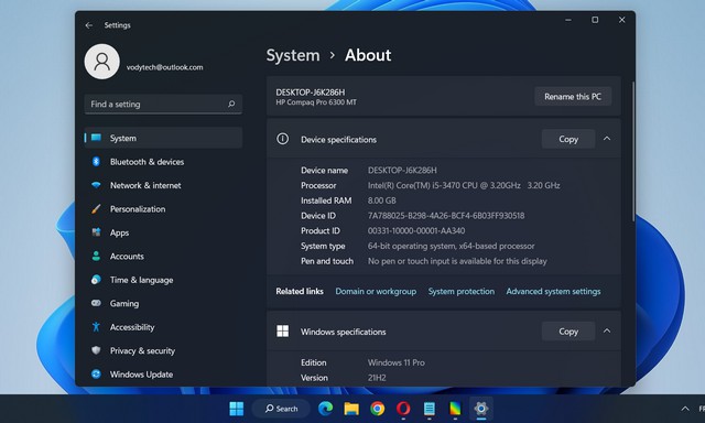 How to find Computer Specs on Windows 11
