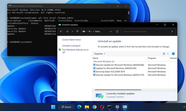 How to uninstall an update on Windows 11